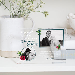 Fiftieth Anniversary Gift For Wife | 50th Anniversary Gift For Parents | 50 Year Wedding Anniversary For Him | Anniversary Gift For Couple PhotoBlock - Unique Prints