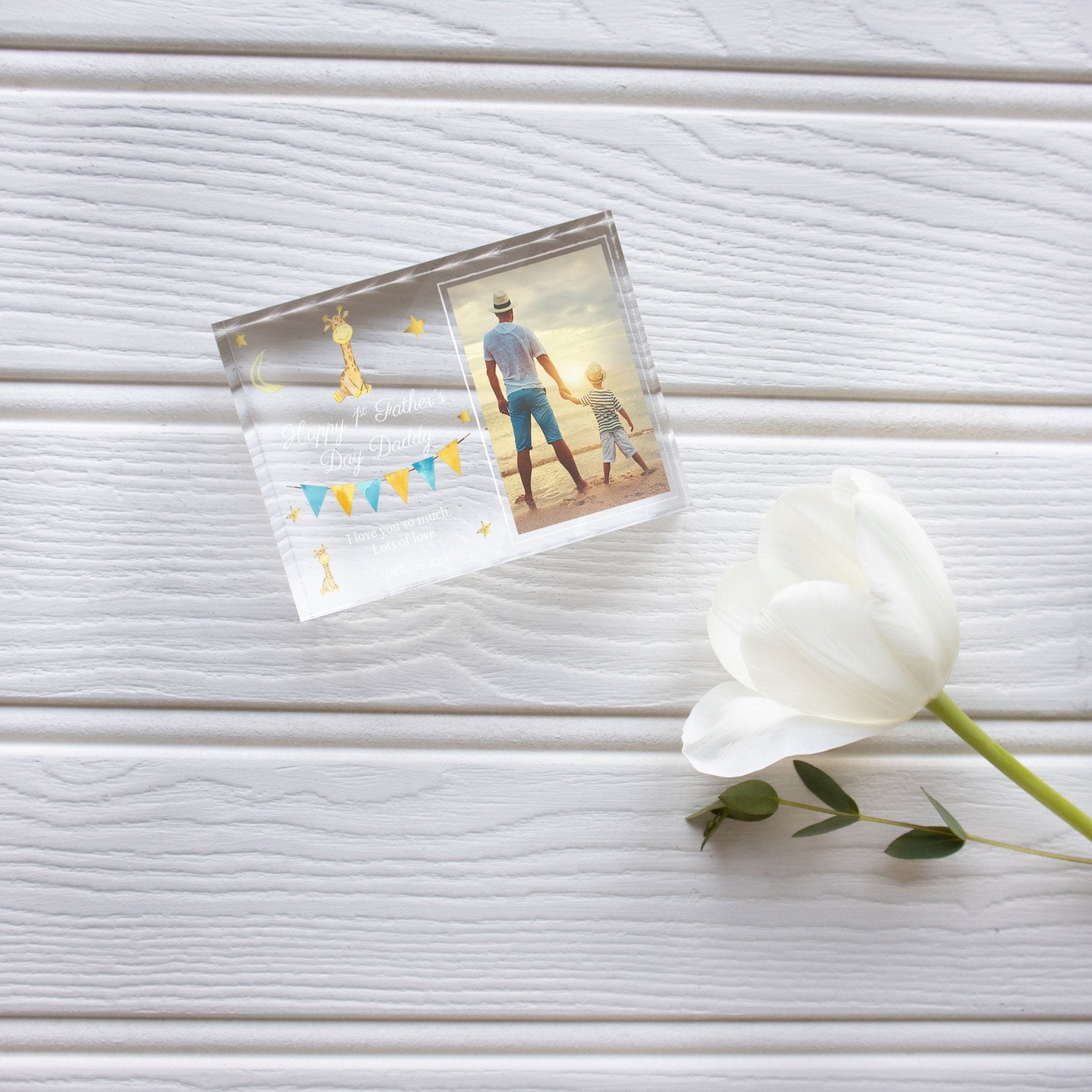 First Father's Day | Photo Gift For Dad | Custom Photo Frame PhotoBlock - Unique Prints