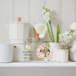 Floral Maid Of Honor Gift Frame | Bridesmaid Thank you Gift From Bride PhotoBlock - Unique Prints