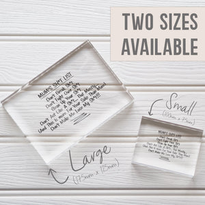 Gift for Mom, Mom Quote Glass Block, Mother's Day Gift PhotoBlock - Unique Prints