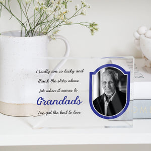 Grandfather Personalized Birthday Gift | Grandpa Picture Frame PhotoBlock - Unique Prints