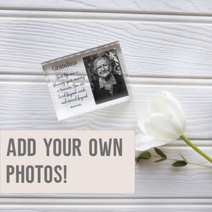 Grandma Loss Picture Frame | Remembrance Ornament | Bereavement Gift For Loss Of Grandmother PhotoBlock - Unique Prints