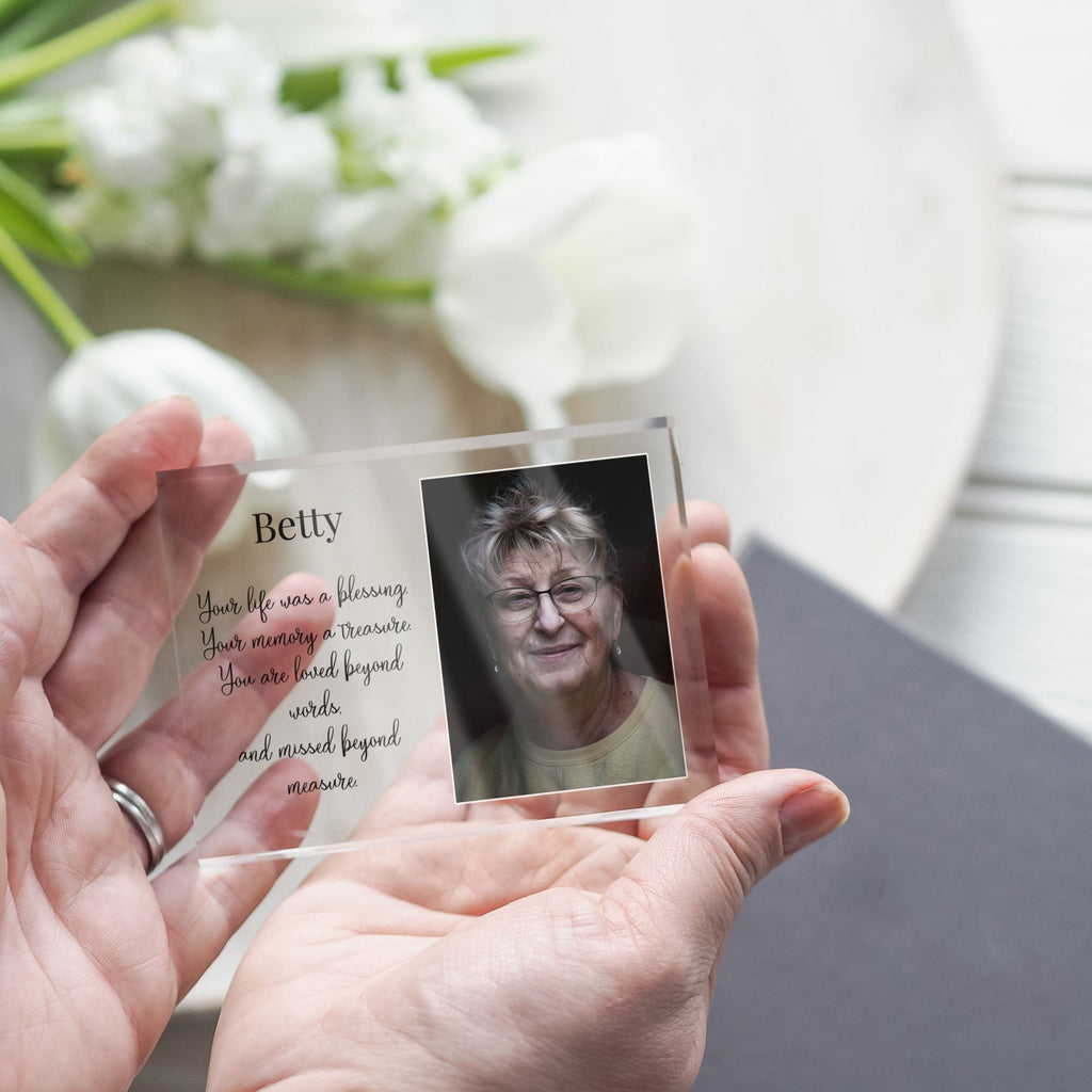 Grandma Loss Picture Frame | Sympathy Gift loss Of Mother | Wedding Memorial Sign PhotoBlock - Unique Prints
