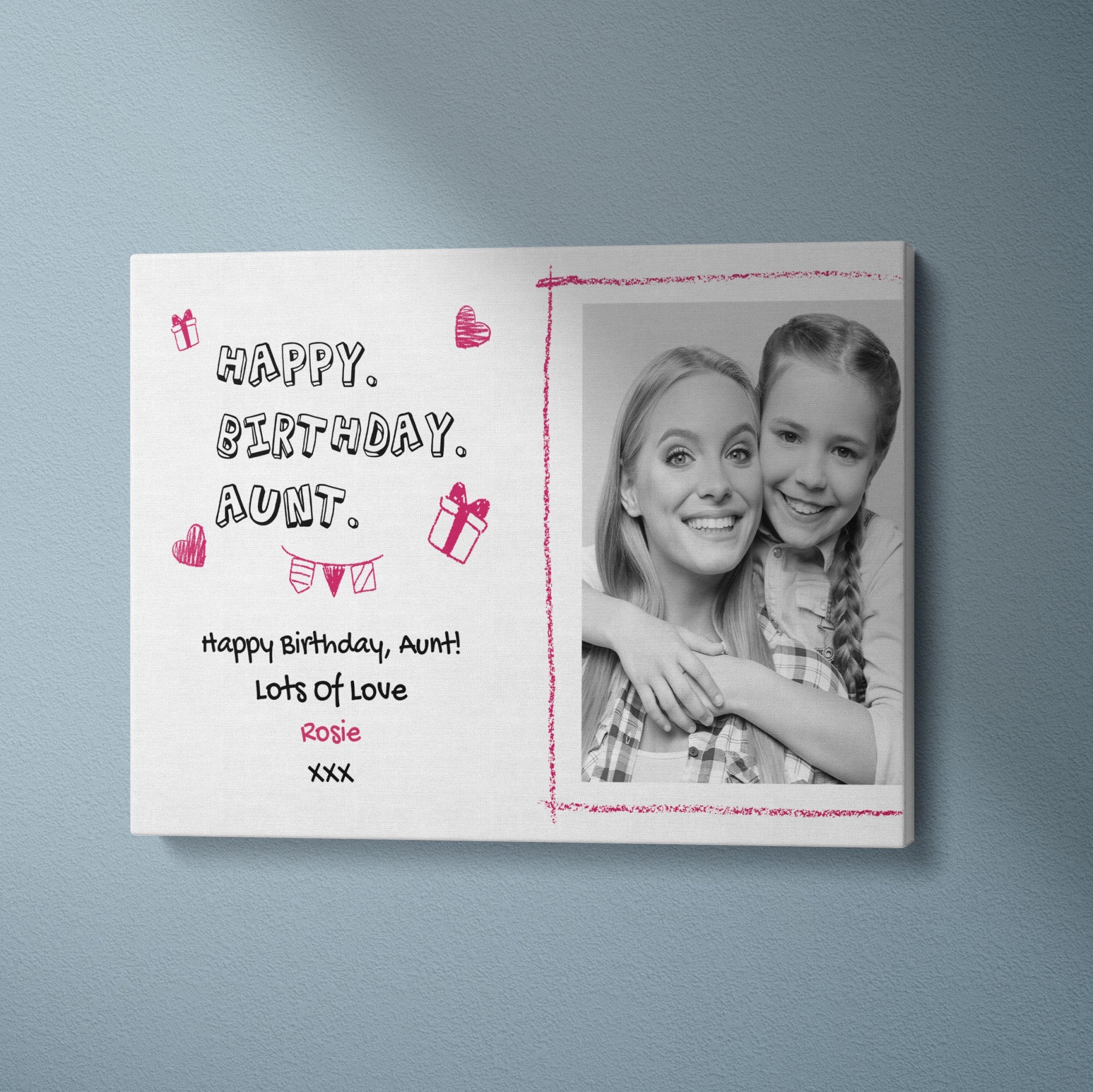 Happy Birthday Aunt | Birthday Gift | Custom Photo Canvas Canvas - UniquePrintsStore