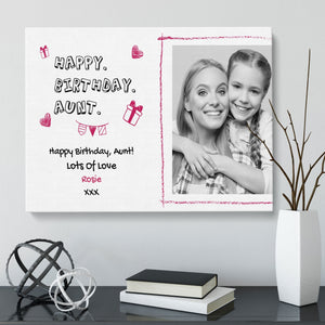 Happy Birthday Aunt | Birthday Gift | Custom Photo Canvas Canvas - UniquePrintsStore