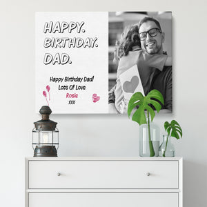 Happy Birthday Dad | Personalised Gift | Gift For Him Canvas - UniquePrintsStore
