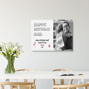 Happy Birthday Dad | Personalised Gift | Gift For Him Canvas - UniquePrintsStore