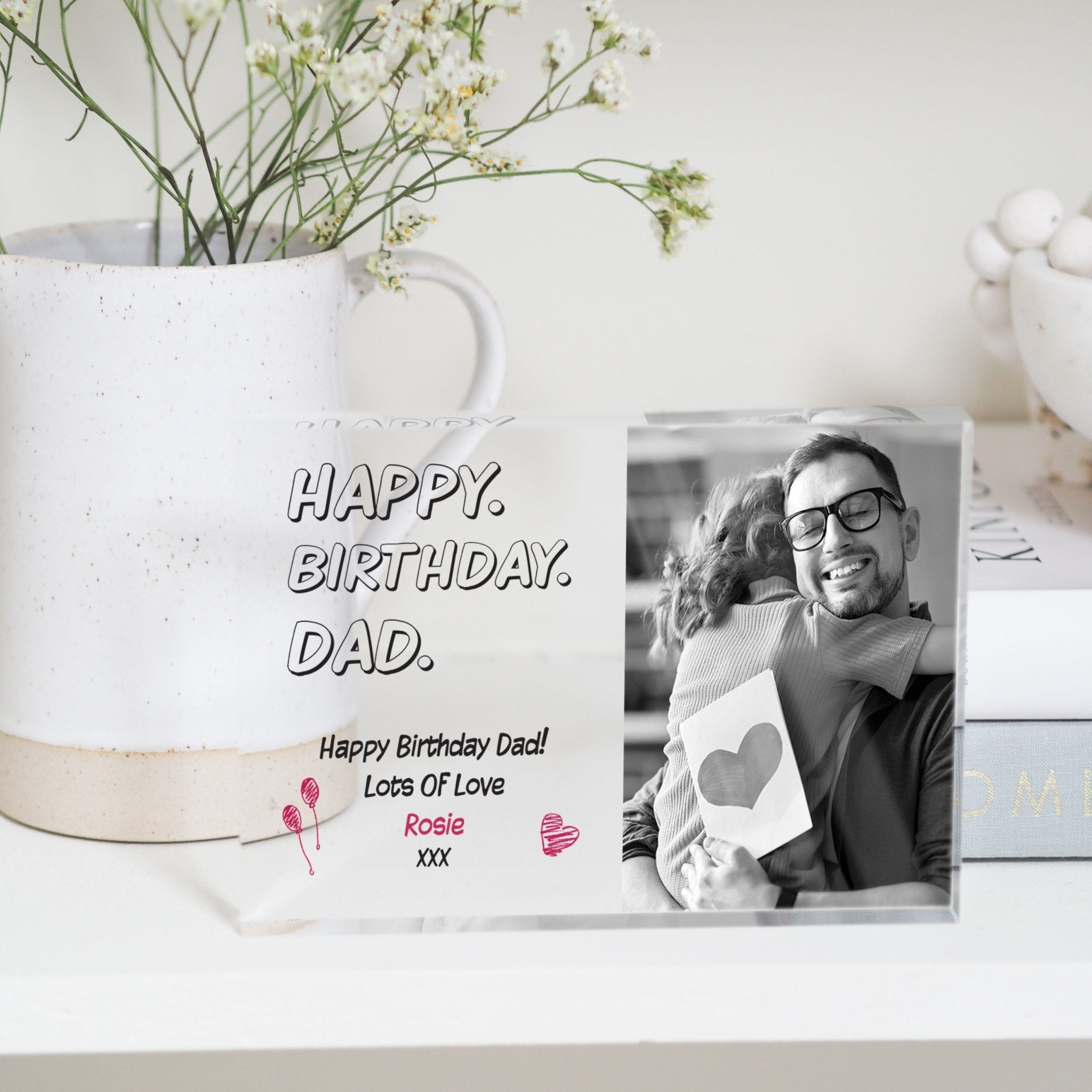 Happy Birthday Dad | Personalised Photo Gift | Gift For Him PhotoBlock - Unique Prints