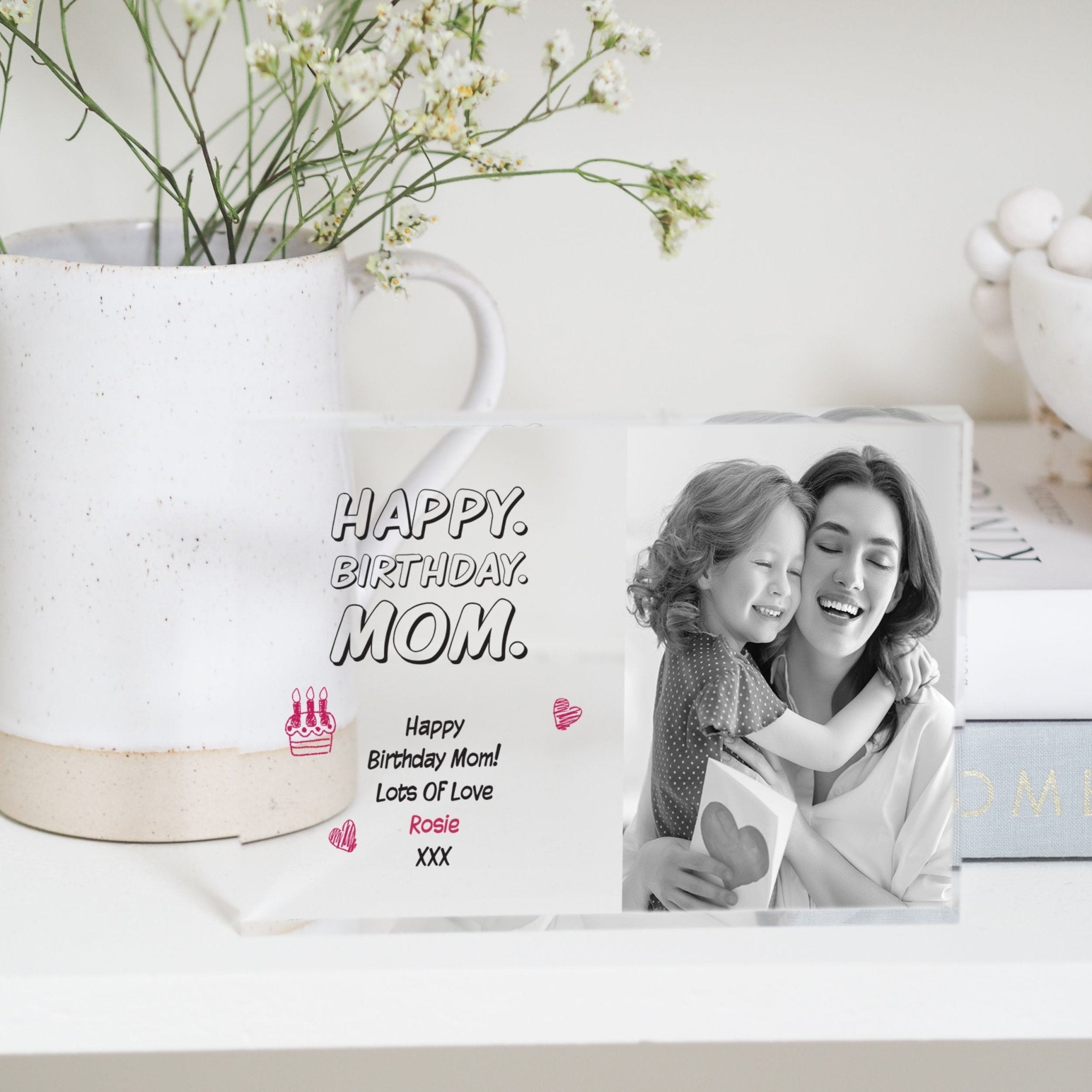 Happy Birthday Mom | Custom Photo Frame | Birthday Gift For Her PhotoBlock - Unique Prints