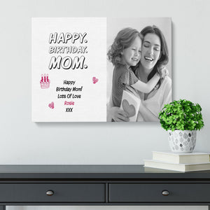 Happy Birthday Mom | Photo Canvas | Custom Birthday Gift Canvas - UniquePrintsStore