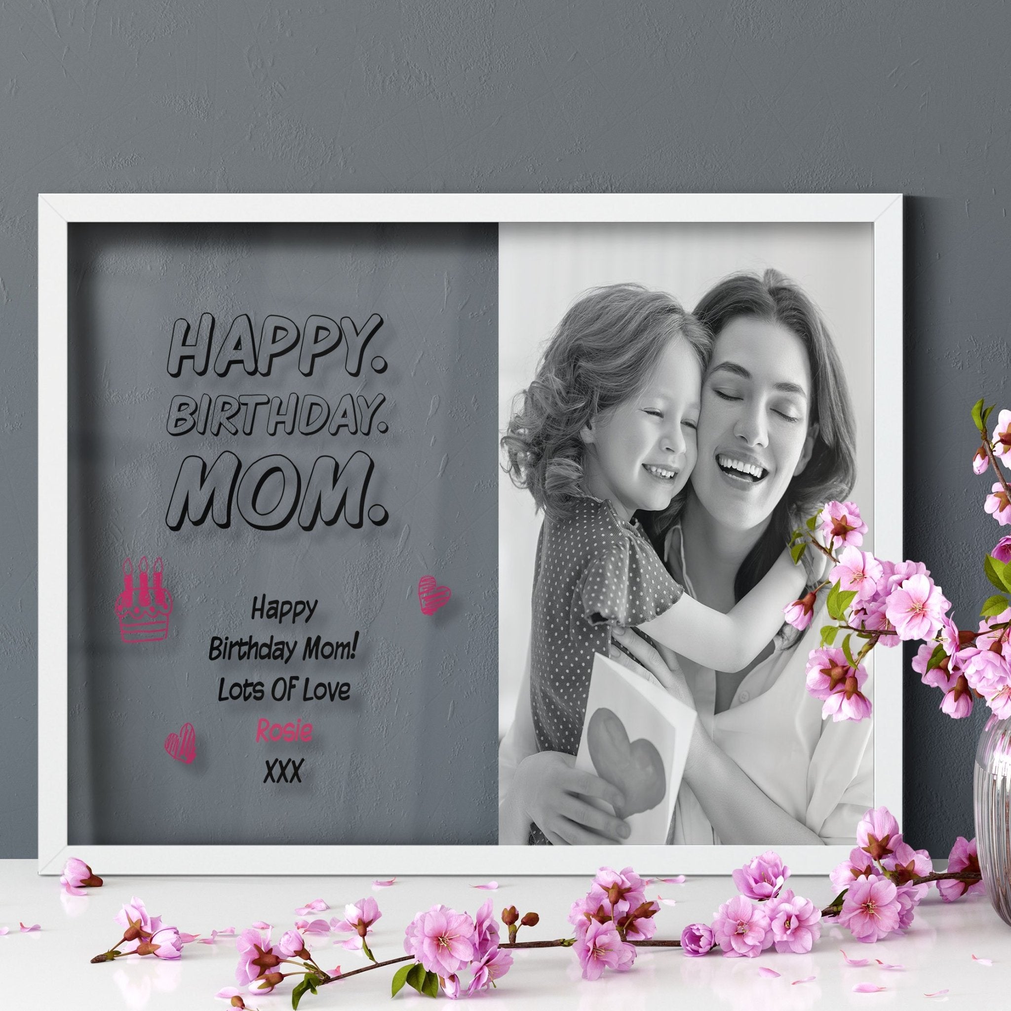 Happy Birthday Mom | Transparent Frame | Birthday Gift Idea Transparent Frame - UniquePrintsStore