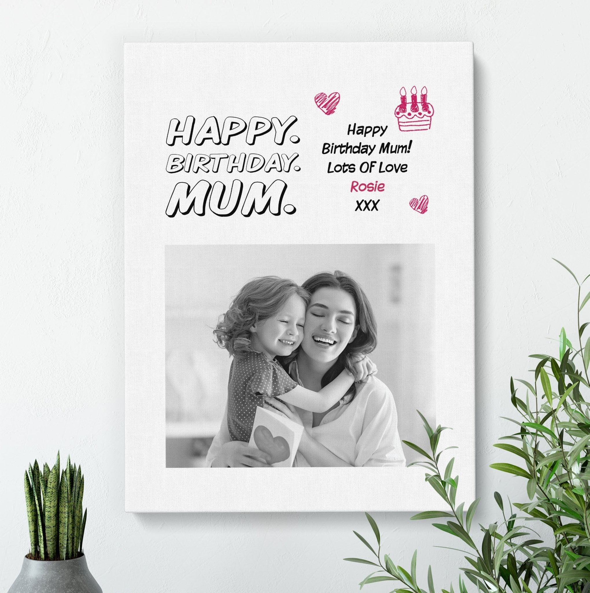 Happy Birthday Mum | Birthday Gift | Custom Photo Canvas Canvas - UniquePrintsStore