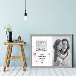 Load image into Gallery viewer, Happy Birthday Mum | Custom Photo Gift | Personalised Print Normal Frame - UniquePrintsStore
