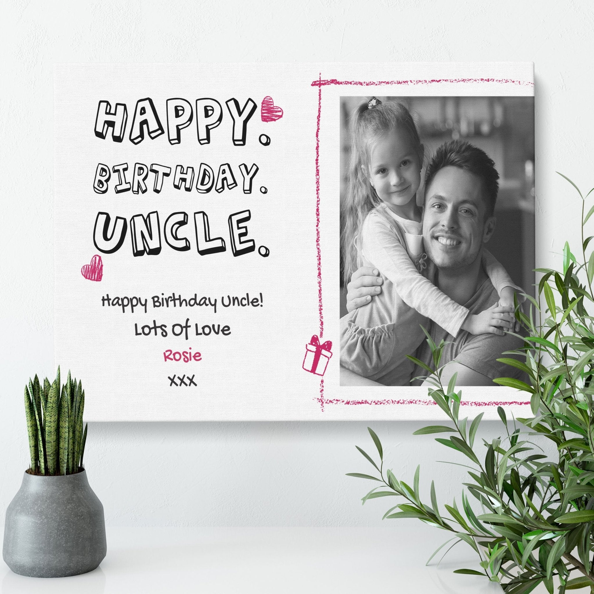 Happy Birthday Uncle | Custom Birthday Gift | Personalised Canvas Canvas - UniquePrintsStore