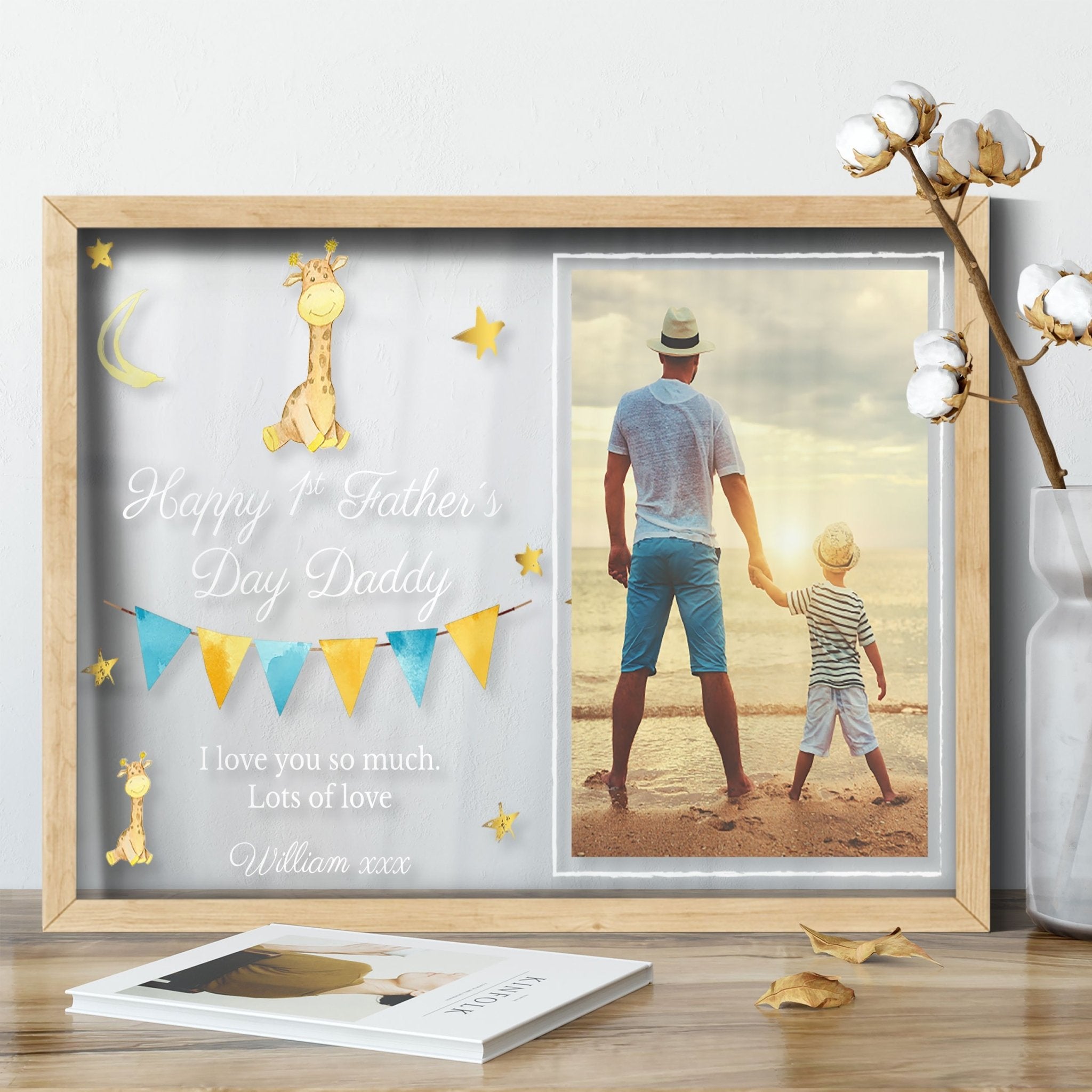 Happy Father's Day | Gift For Him | Custom Photo Gift Transparent Frame - UniquePrintsStore