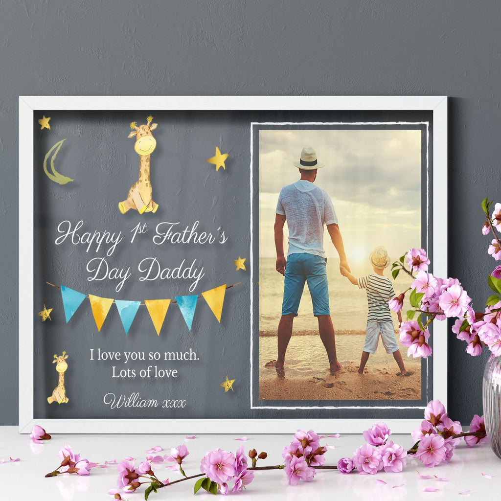 Happy Father's Day | Gift For Him | Custom Photo Gift Transparent Frame - UniquePrintsStore
