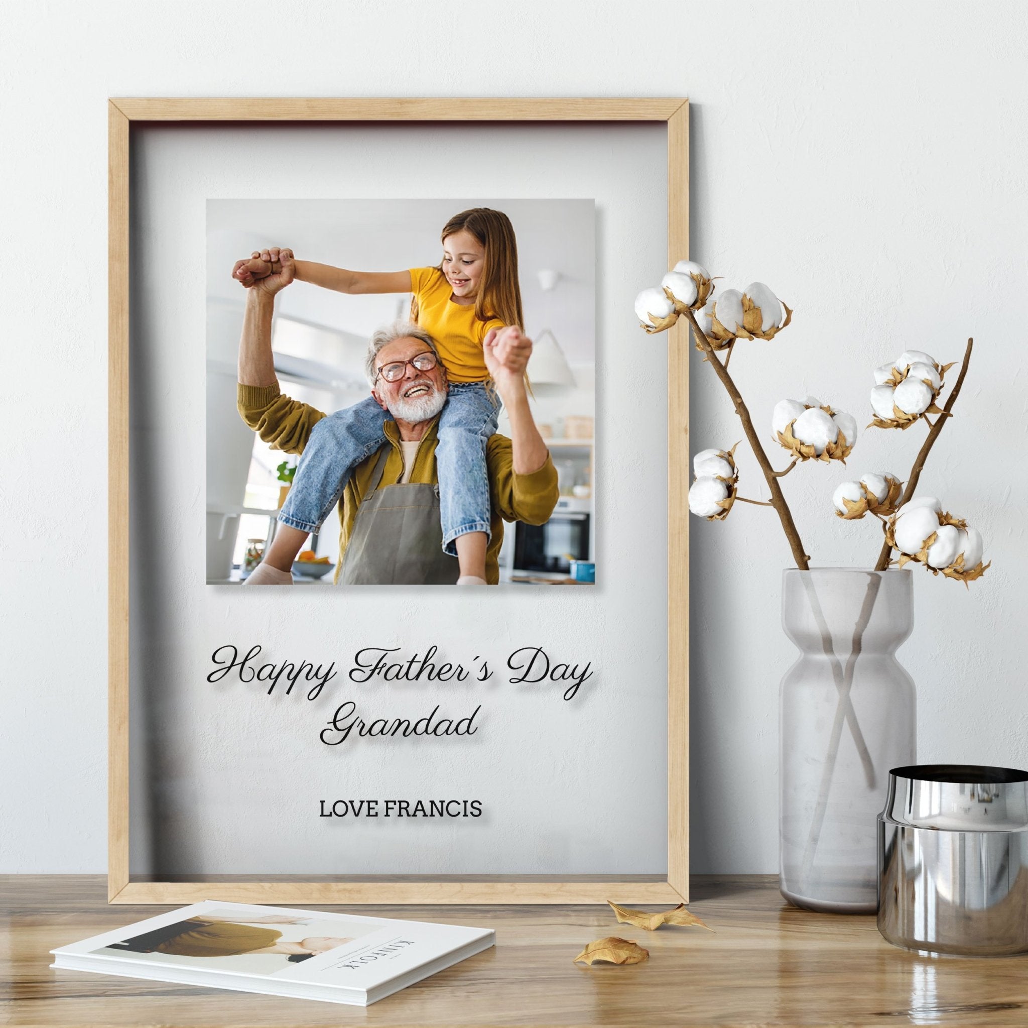 Happy Father's Day Grandad | Keepsake Gift | Custom Photo Frame Transparent Frame - UniquePrintsStore