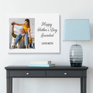 Happy Father's Day Grandad | Personalised Photo Canvas | Gift For Him Canvas - UniquePrintsStore