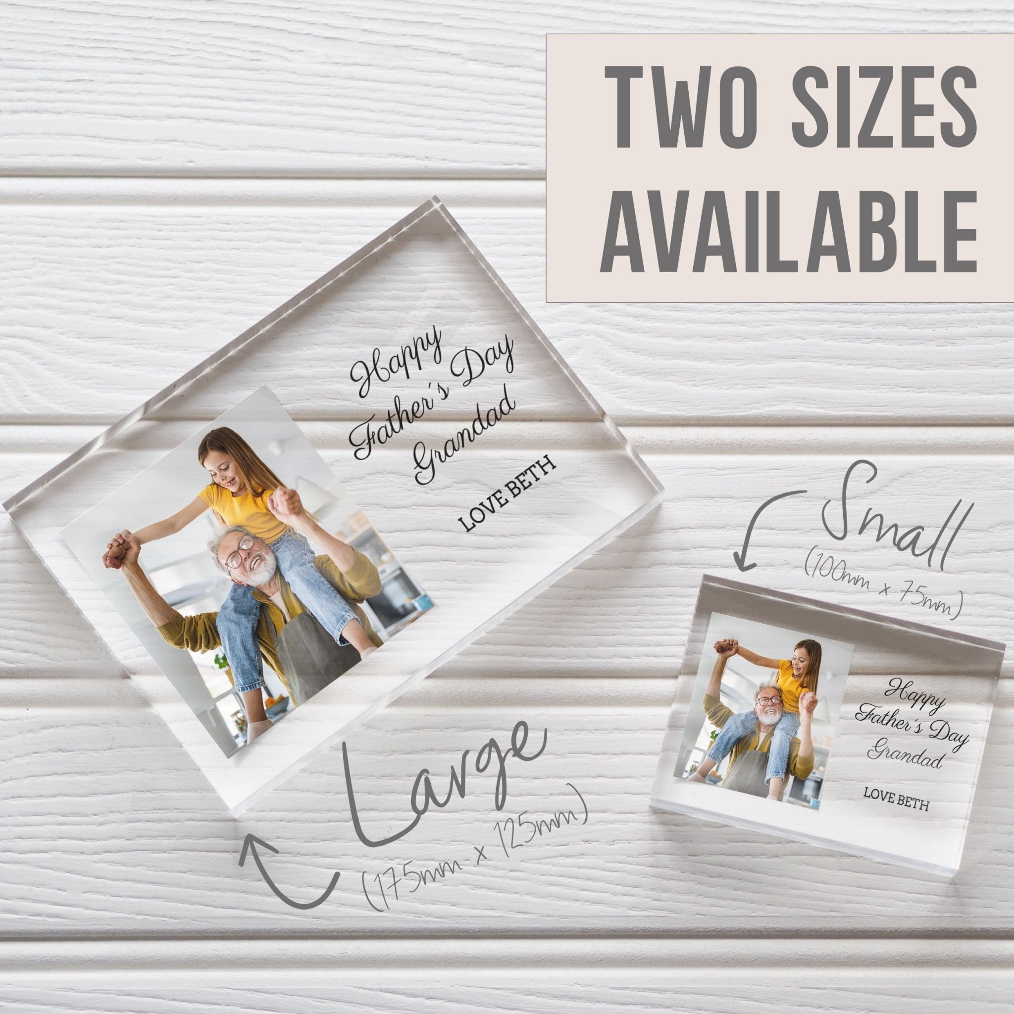 Happy Father's Day Grandad | Personalised Photo Frame | Gift For Him PhotoBlock - Unique Prints