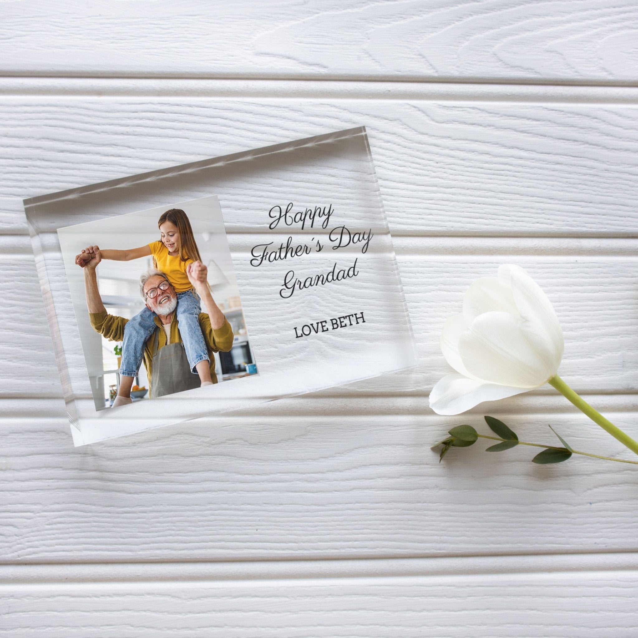 Happy Father's Day Grandad | Personalised Photo Frame | Gift For Him PhotoBlock - Unique Prints