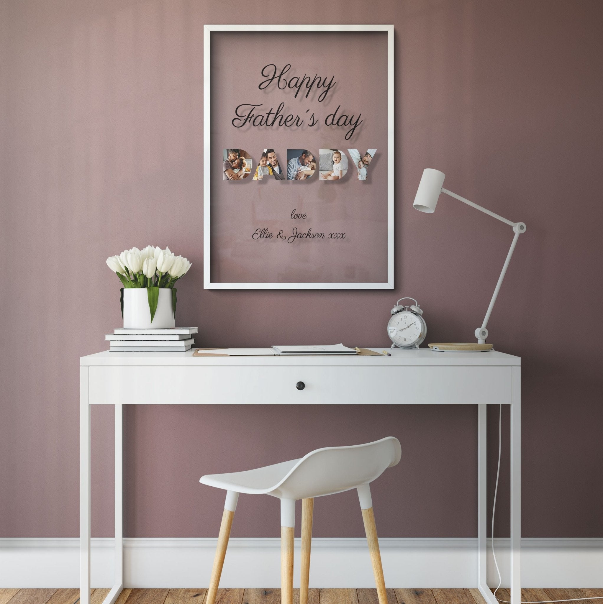 Happy Father's Day | Personalised Photo Gift | Multi-Photo Gift Transparent Frame - UniquePrintsStore