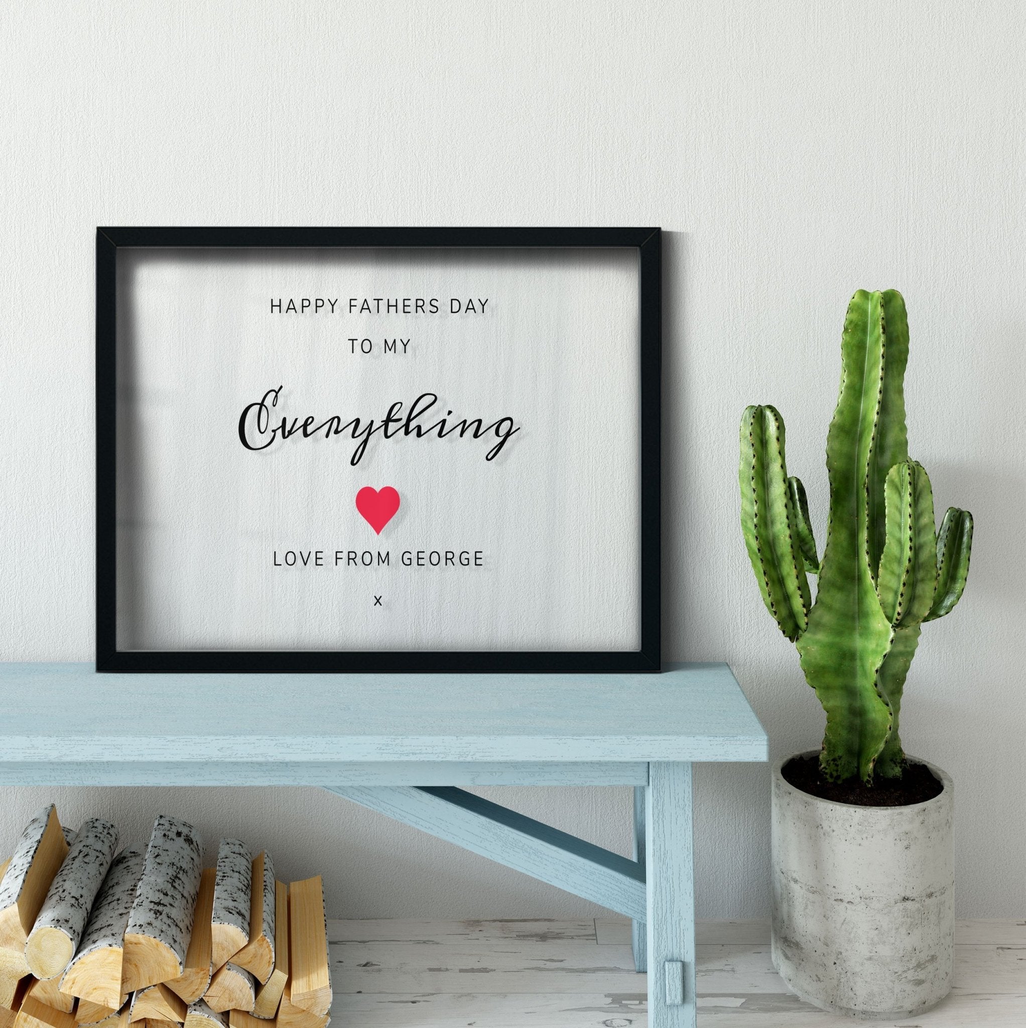 Happy Father's Day To My Everything | Quote Frame Gift | Father's Day Transparent Frame - UniquePrintsStore