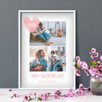 Load image into Gallery viewer, Happy Valentine&#39;s Day | Custom Print | Multi-Photo Gift Normal Frame - UniquePrintsStore
