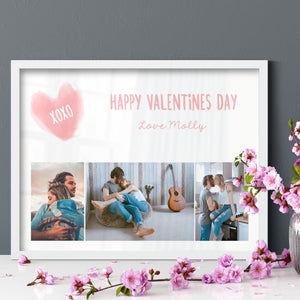 Happy Valentine's Day | Custom Print | Multi-Photo Gift Normal Frame - UniquePrintsStore