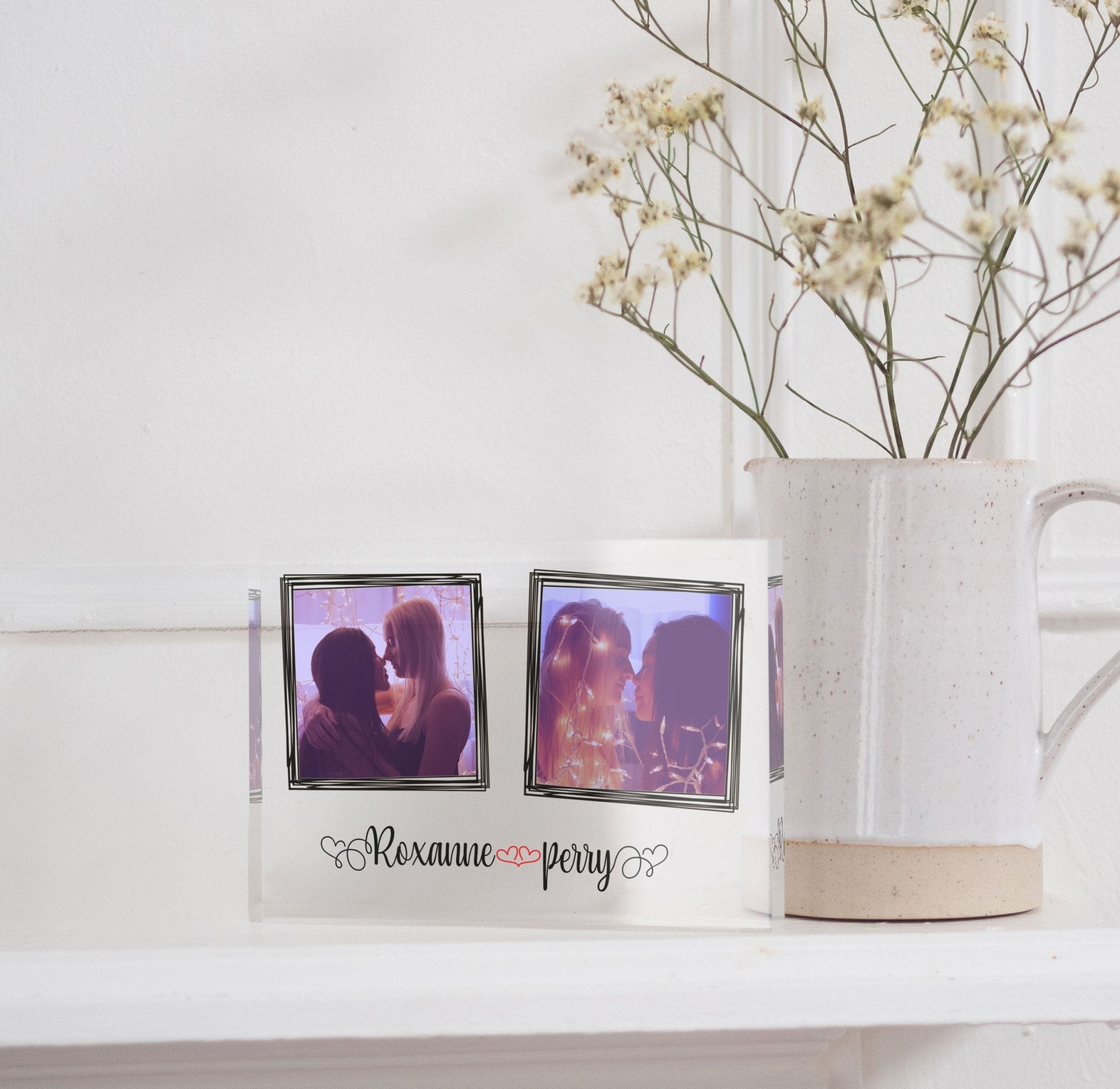 Lesbian Valentine Custom Photo Frame, Lesbian Wedding Gift PhotoBlock - Unique Prints