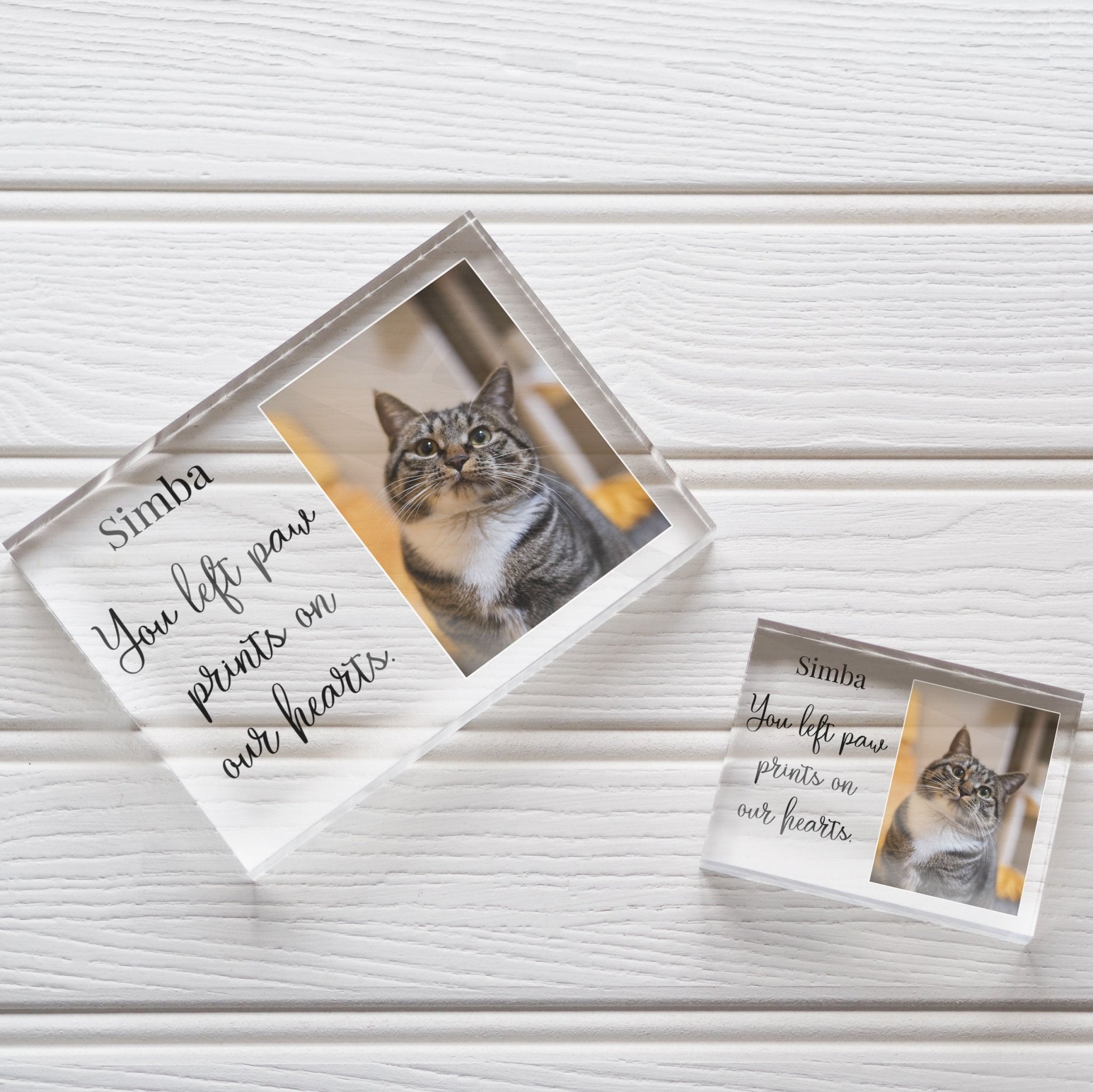 Memorial Cat Picture Frame | Pet Memorial Ornament | Cat Memorial Gift PhotoBlock - Unique Prints