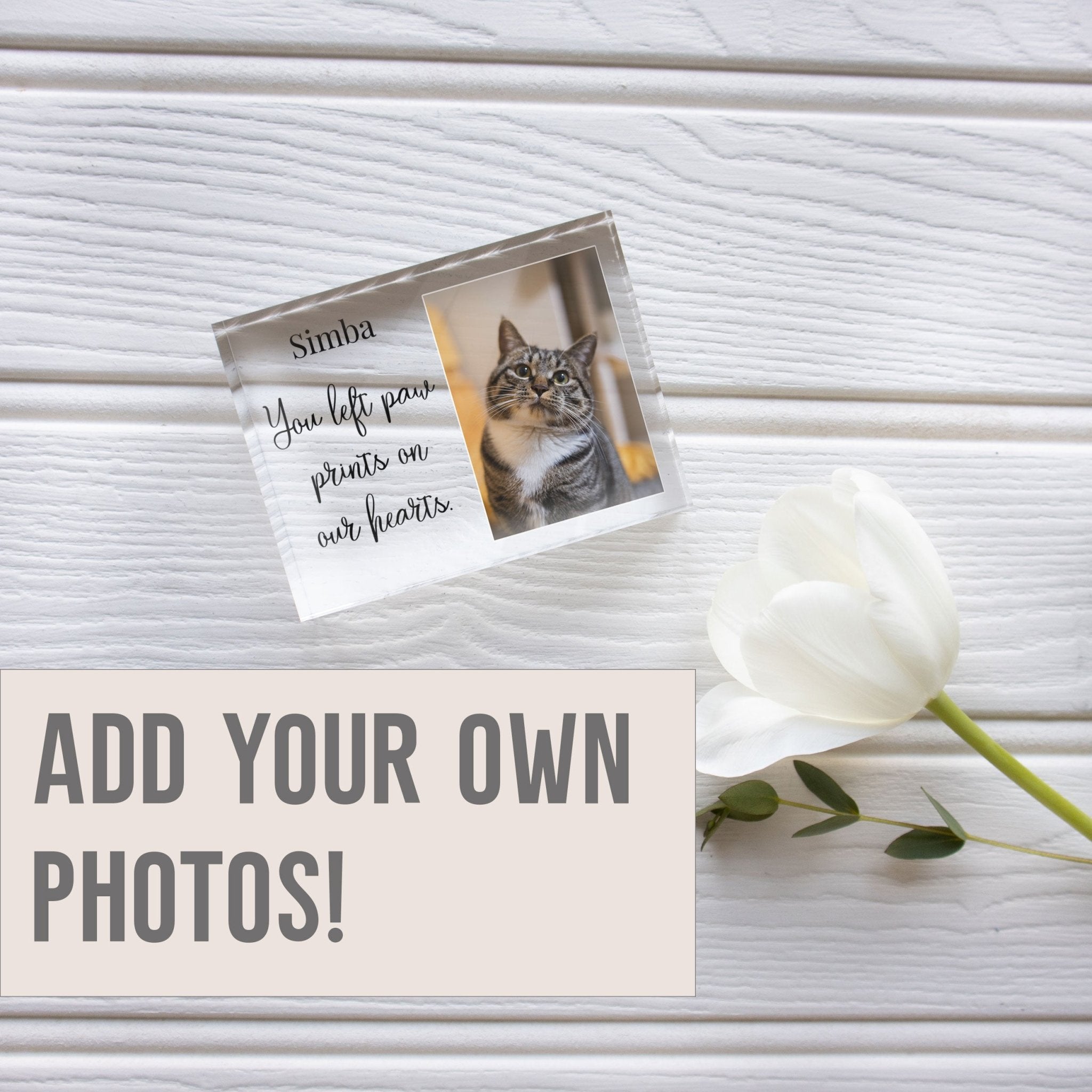 Memorial Cat Picture Frame | Pet Memorial Ornament | Cat Memorial Gift PhotoBlock - Unique Prints