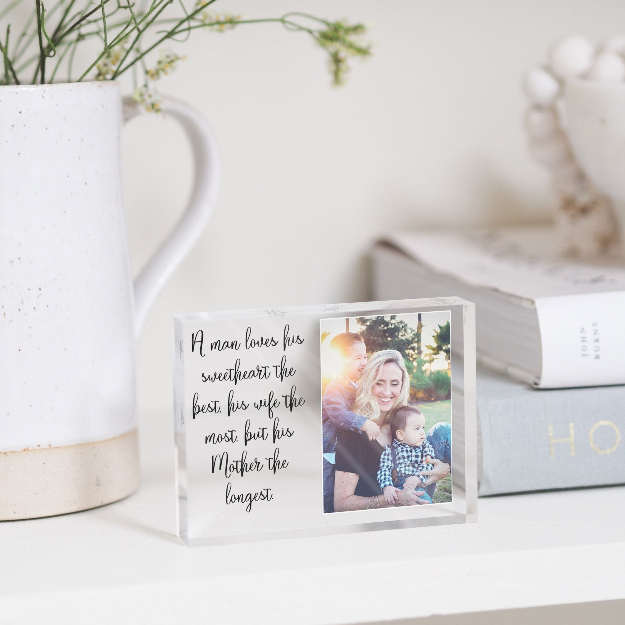 Memorial Gift For Loss Of Mom To Son | Mom Loss Frame | Mother Memorial Gift PhotoBlock - Unique Prints