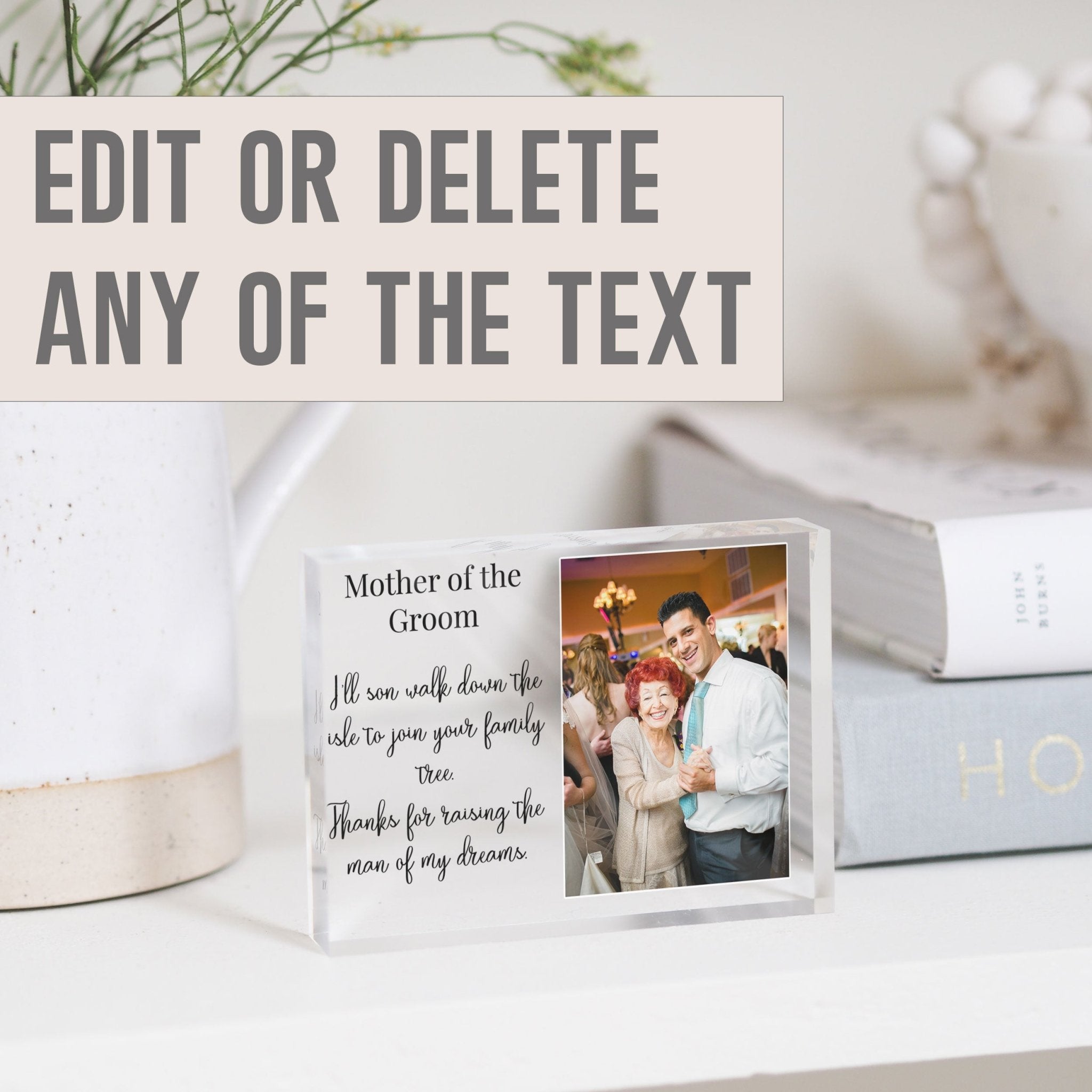 Mother in Law Picture Frame | Mother of the Groom Gift From Bride | Mother In Law Gift PhotoBlock - Unique Prints