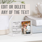 Load image into Gallery viewer, Mother in Law Picture Frame | Mother of the Groom Gift From Bride | Mother In Law Gift PhotoBlock - Unique Prints
