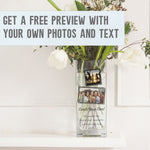 Load image into Gallery viewer, Multi Photo Frame, Three Best Friends Personalised Photo Glass Vase | Best Friend Gift Ideas | Custom Quotes Flower Stand w/ Picture Present Vase - Unique Prints
