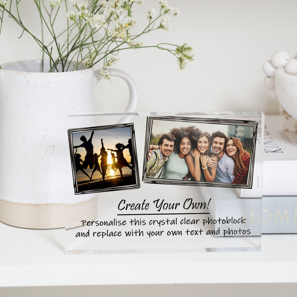 Multi Photo Frame, Three Best Friends Personalised Picture Frame PhotoBlock - Unique Prints