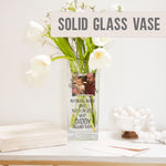 Load image into Gallery viewer, New Dad Custom Photo Glass Vase | First Fathers Day Gift Ideas | Personalised Flower Stand with Picture | Acrylic Crystal Home Decor Present Vase - Unique Prints
