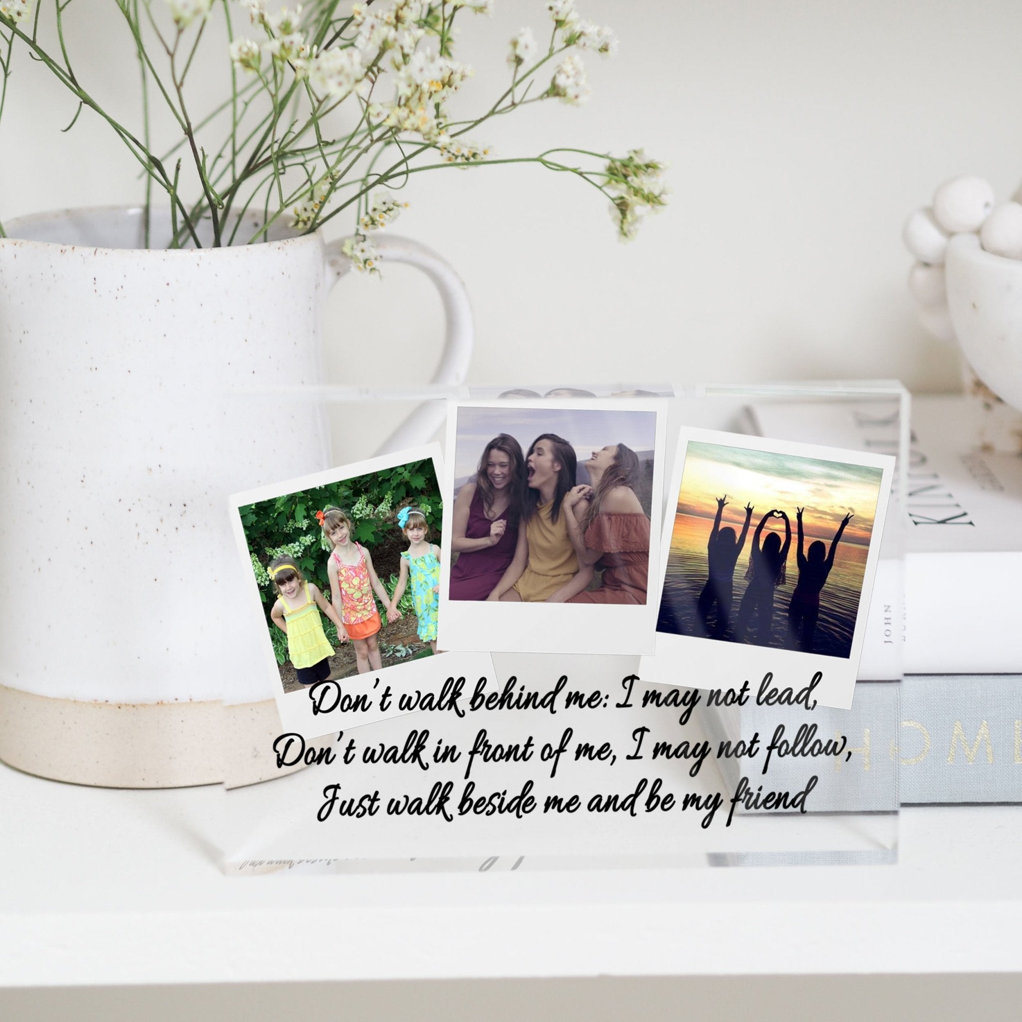 Personalised Best Friend Sister Plaque Keepsake Crystal Photo Block Present Gift PhotoBlock - Unique Prints