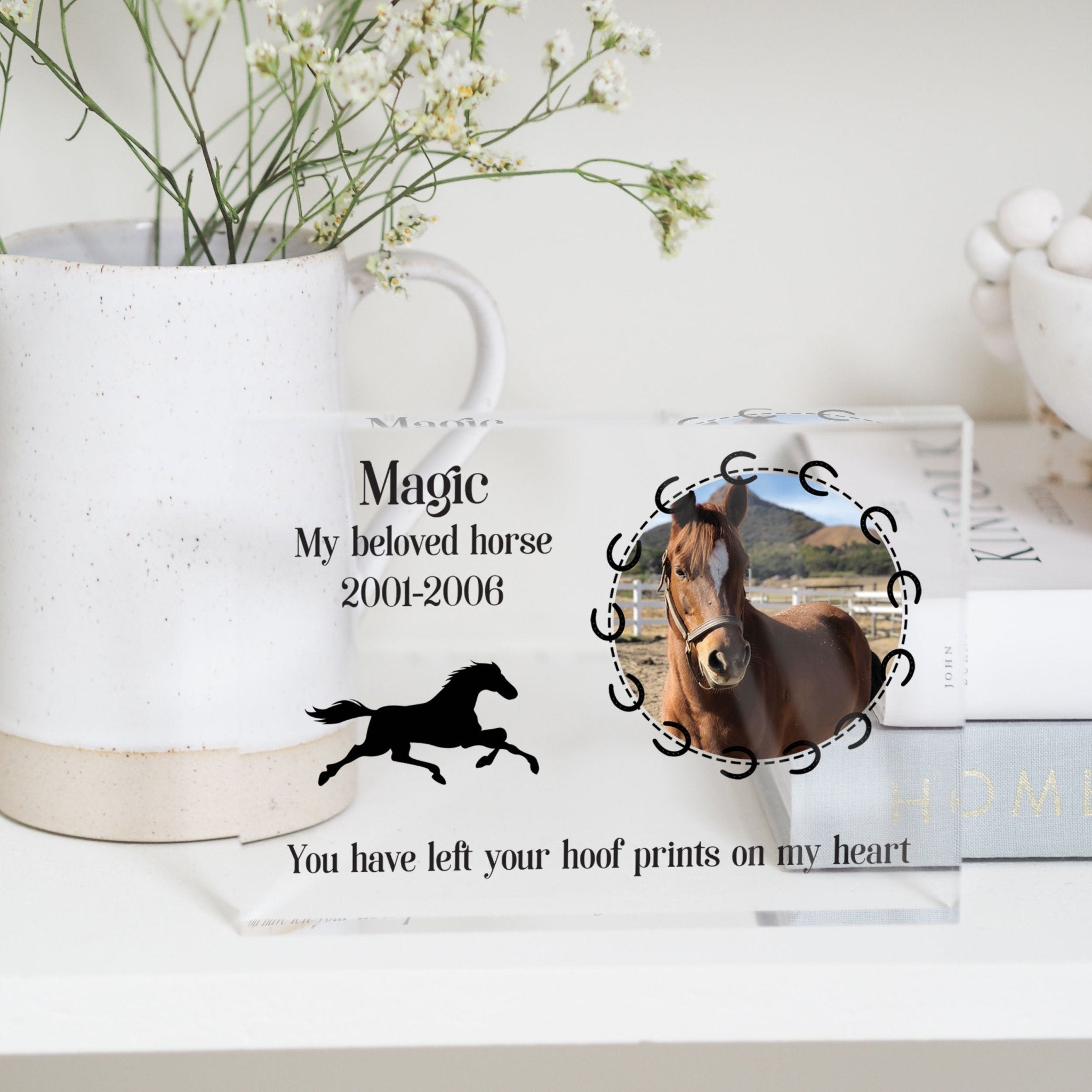 Personalised Horse Loss Gift | Horse Memorial Frame PhotoBlock - Unique Prints
