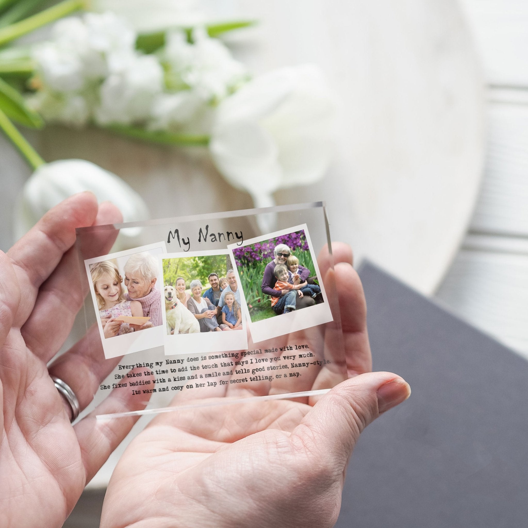 Personalised Nanny Gift | Nanny crystal clear glass | Nanny personalized photo | Nanny quotation | Nannie customized photo PhotoBlock - Unique Prints