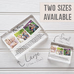 Load image into Gallery viewer, Personalised Nanny Gift | Nanny crystal clear glass | Nanny personalized photo | Nanny quotation | Nannie customized photo PhotoBlock - Unique Prints
