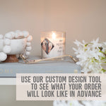 Load image into Gallery viewer, Personalised Photo Candle Holder | Custom Text Message Quotation Family Gift Idea | Customized Votive Glass with Picture, Home Decor Present Candleholder - Unique Prints
