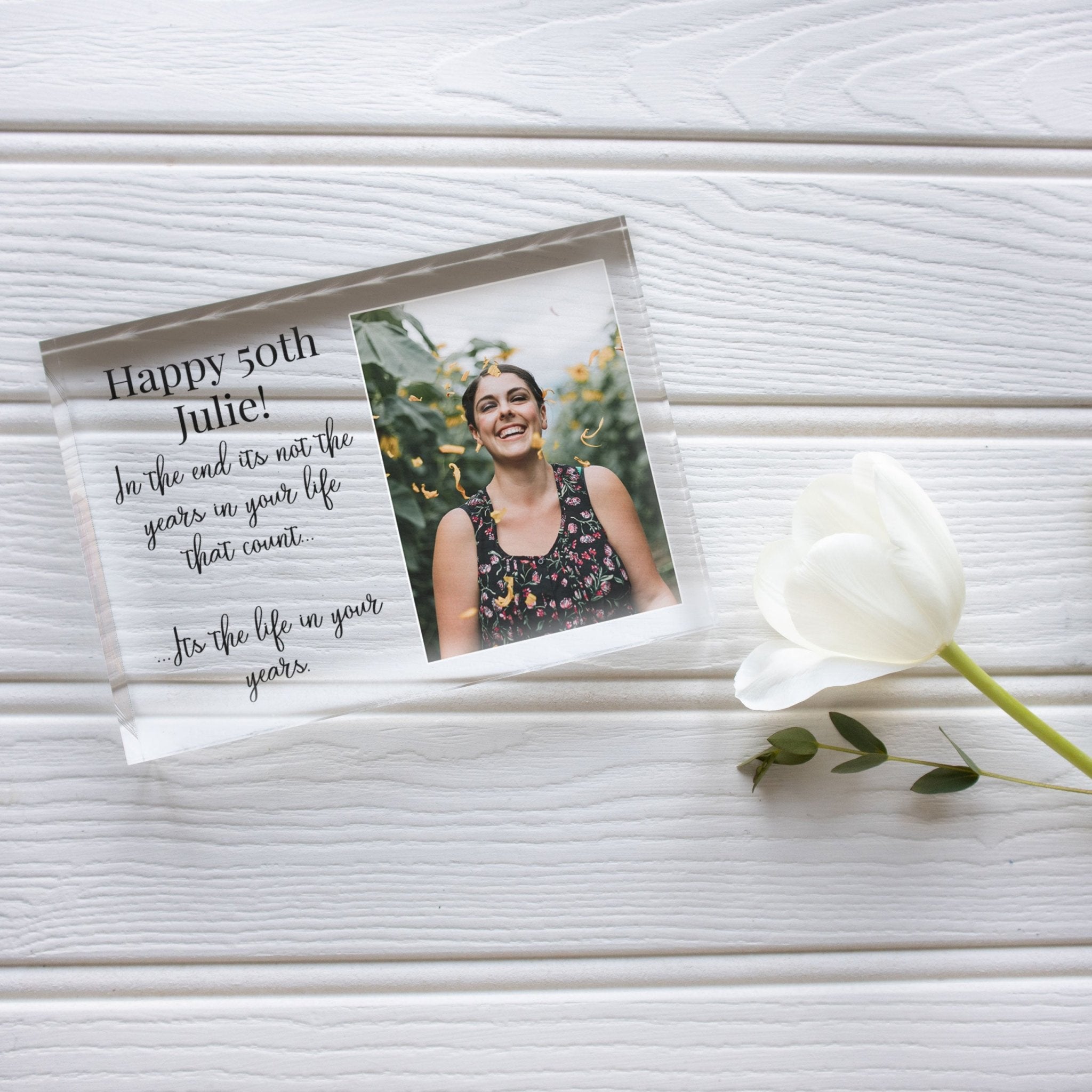 Personalized 50th Birthday Gift For Women | 50th Gift For Woman | 50th Birthday Gift For Mom PhotoBlock - Unique Prints