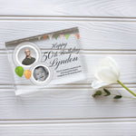 Load image into Gallery viewer, Personalized 50th Gift For Her or For Him | 50th Photo Frame for Father or Mother | 50th Birthday Gift Idea For Mom or For Dad PhotoBlock - Unique Prints

