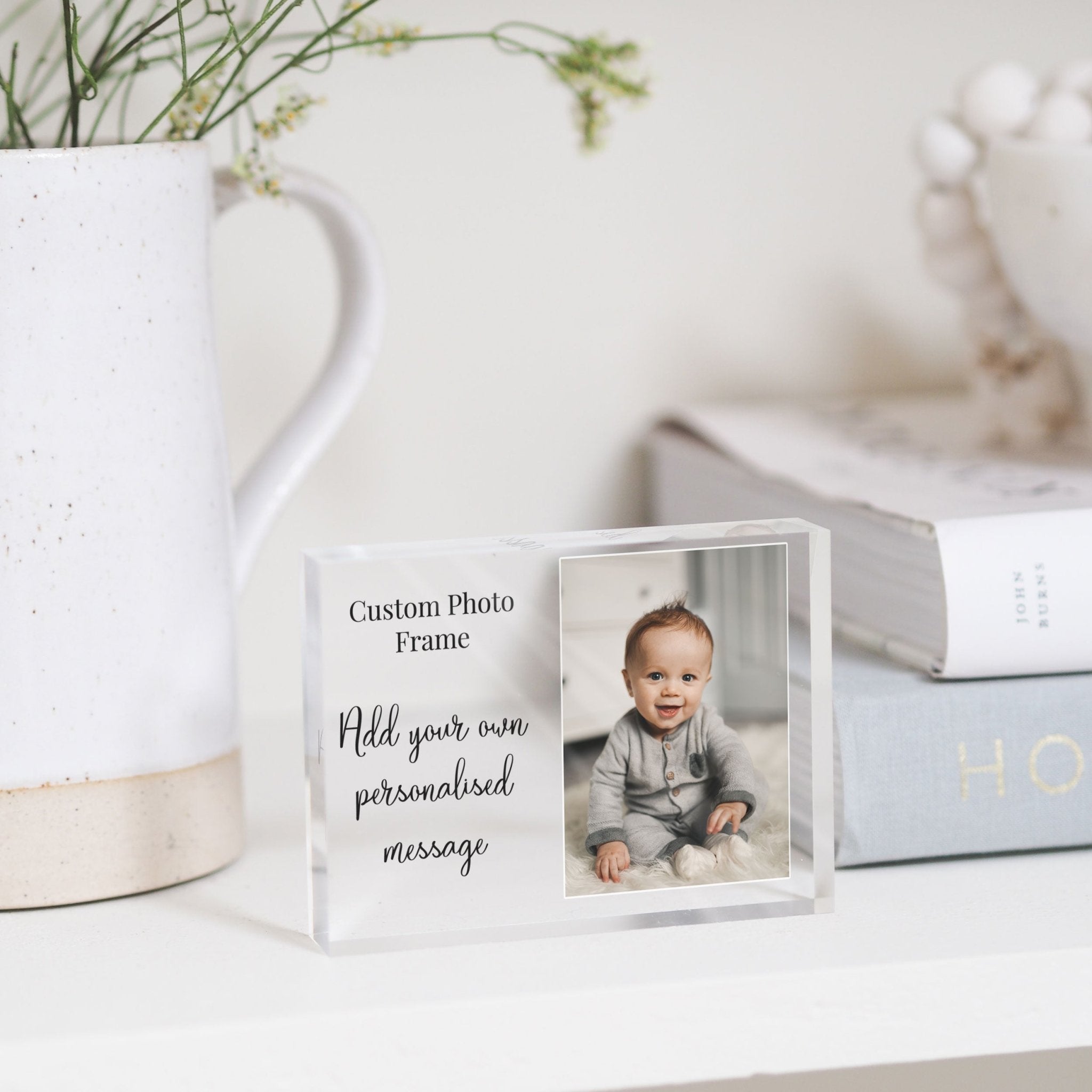 Personalized Baby Picture Frame | New Baby Boy Gift | Twin Baby Gift Picture Frame PhotoBlock - Unique Prints