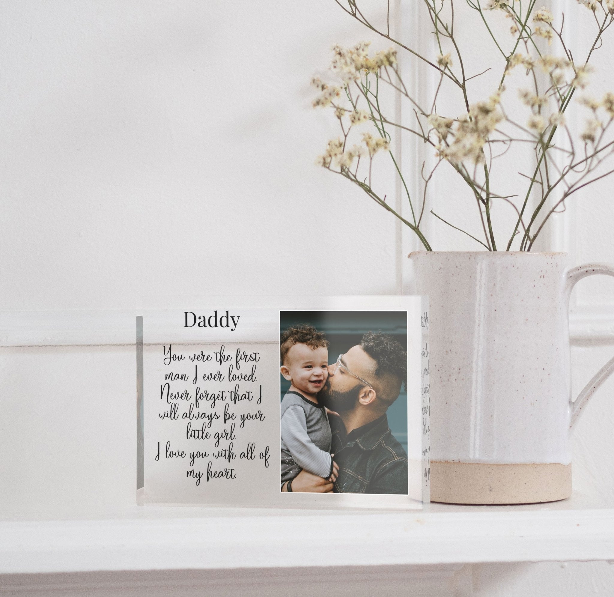 Personalized Gift For Dad From Daughter | Father Birthday Gift From Daughter PhotoBlock - Unique Prints