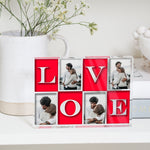 Load image into Gallery viewer, Personalized Multi Photo Frame | Love Collage Picture Frame | Valentines Gift For Him &amp; For Her | Love Letters Picture Block PhotoBlock - Unique Prints
