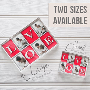 Personalized Multi Photo Frame | Love Collage Picture Frame | Valentines Gift For Him & For Her | Love Letters Picture Block PhotoBlock - Unique Prints