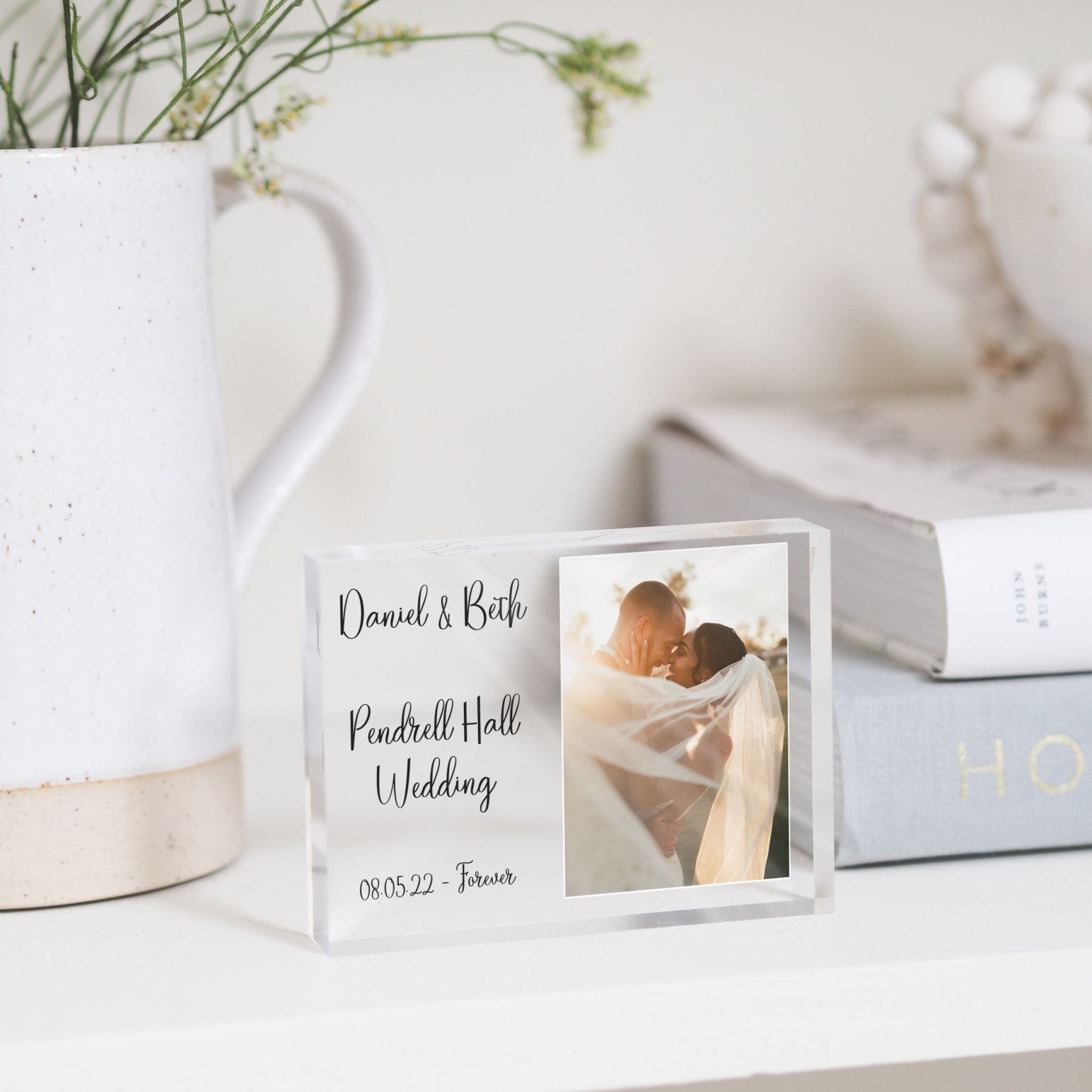 Personalized Picture Frame Wedding, Parents Wedding Gift, Engagement Frame PhotoBlock - Unique Prints