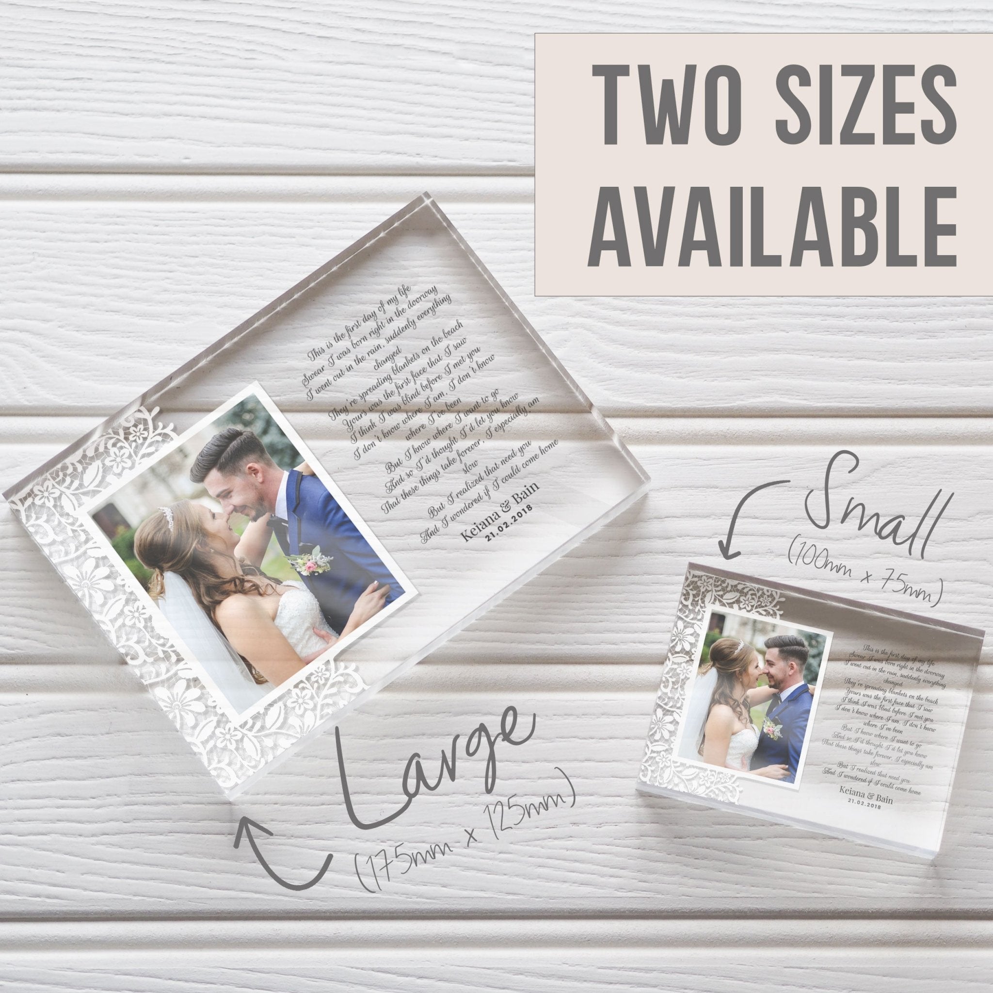 Personalized Wedding Gift For Couple | 2nd Anniversary Gift For Wife | Future Husband Gift PhotoBlock - Unique Prints